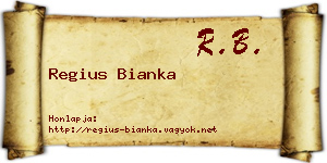 Regius Bianka névjegykártya